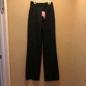 Tall black peach skin straight leg trousers